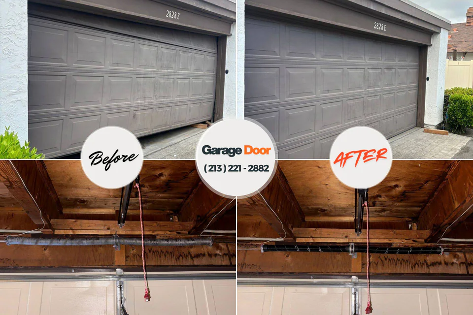 Before and after: garage door repair Salida del Sol Estates, TX